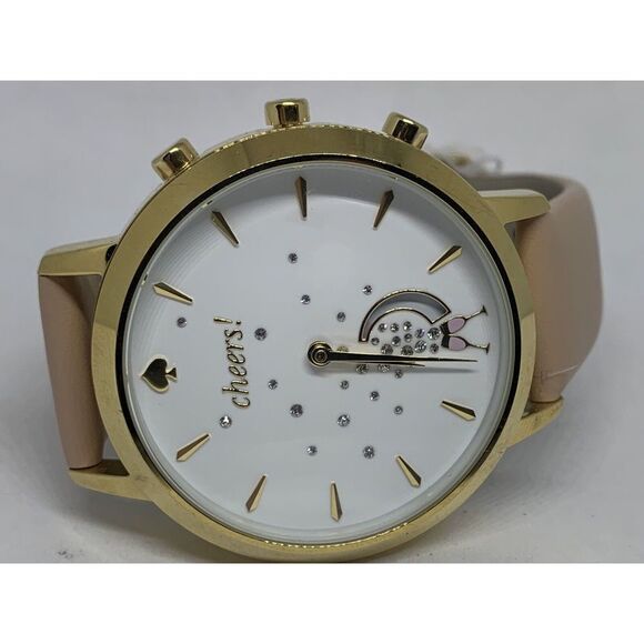 Kate Spade KST23105 Women Sand Leather Analog White Dial Hybrid Smartwatch HK795 - Picture 6 of 11